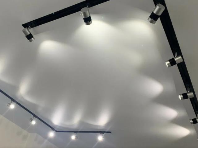 натяжной потолок с встроенным трековым освещением (25)