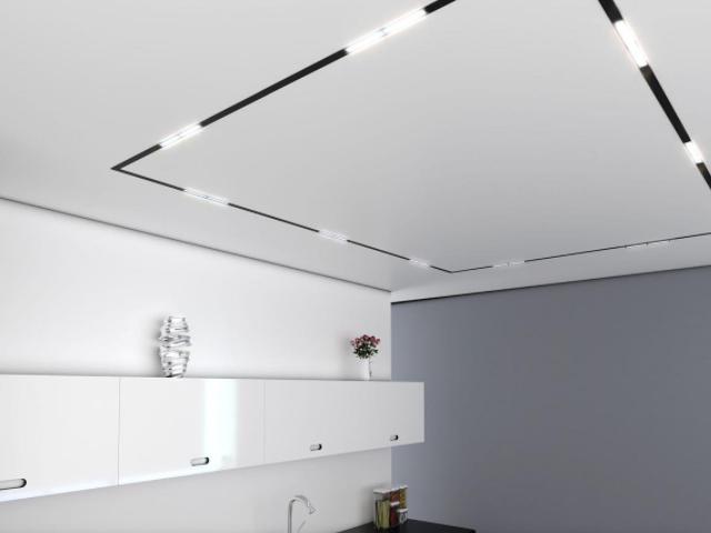 натяжной потолок на кухне с подсветкой (12)