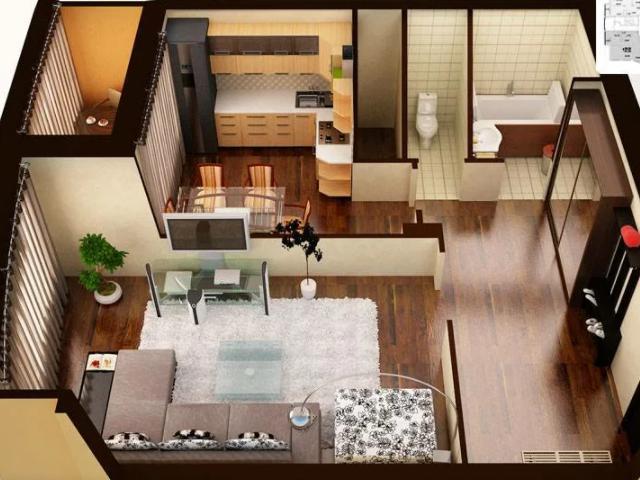 Проект натяжных потолков для 1 комнатной квартиры (3)
