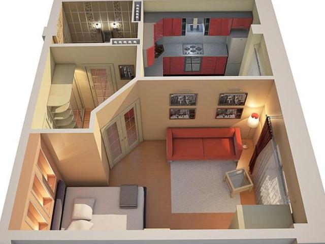 Проект натяжных потолков для 1 комнатной квартиры (6)