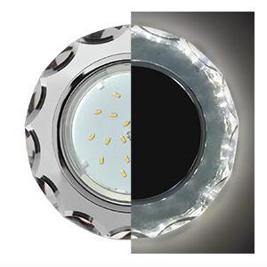 Светильник GX53 H4 с подсветкой Круг с вогн. гр хр-хр (зеркальный) Ecola